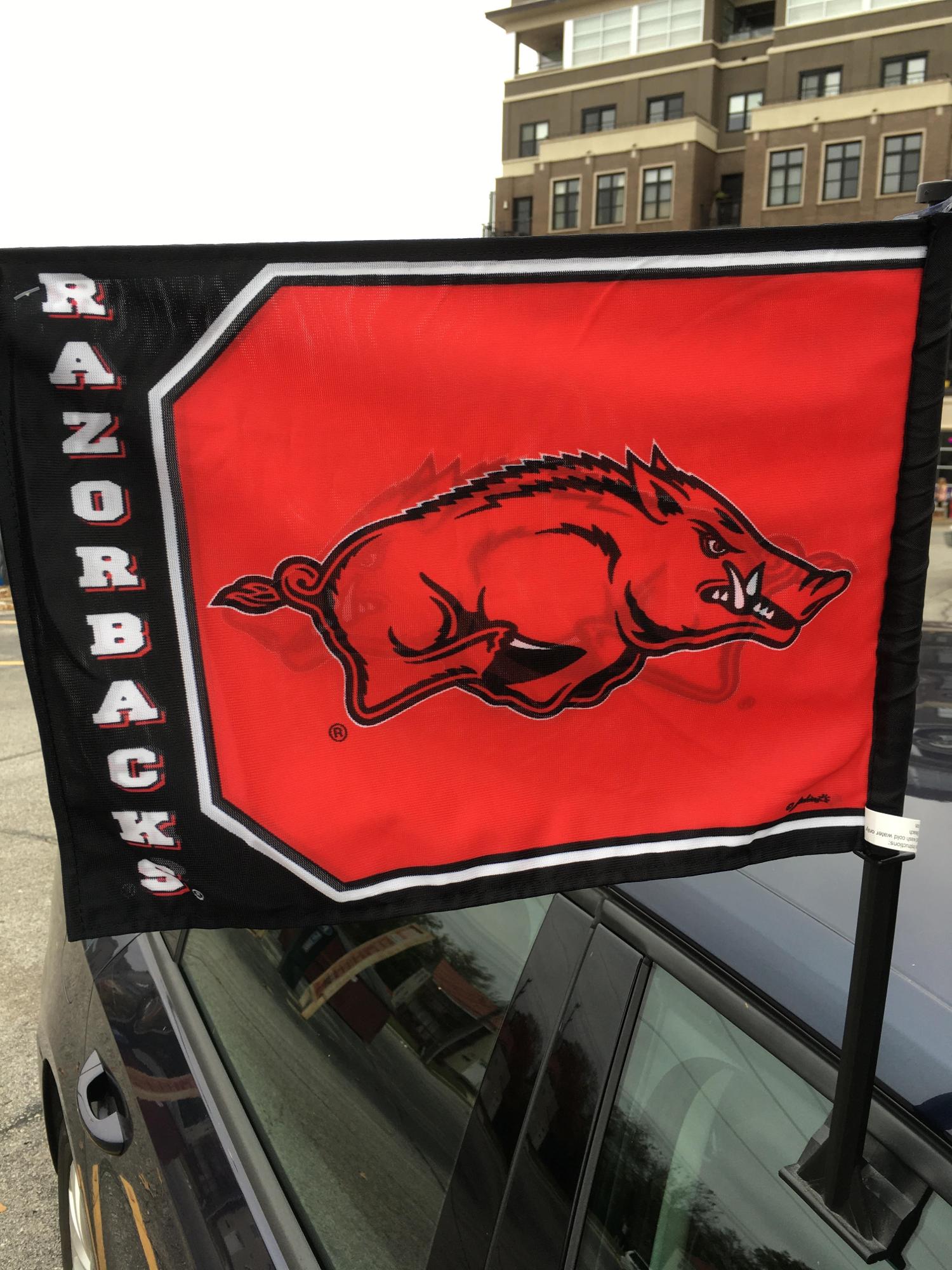 image of: Arkansas Razorbacks Car Flag Stripe
