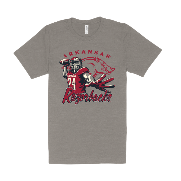 Arkansas Razorbacks Abstract Football Player Tee; $32.00