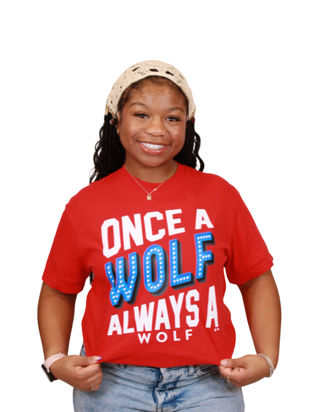 ONCE A WOLF TEE HUSTLE+HEART; $19.99