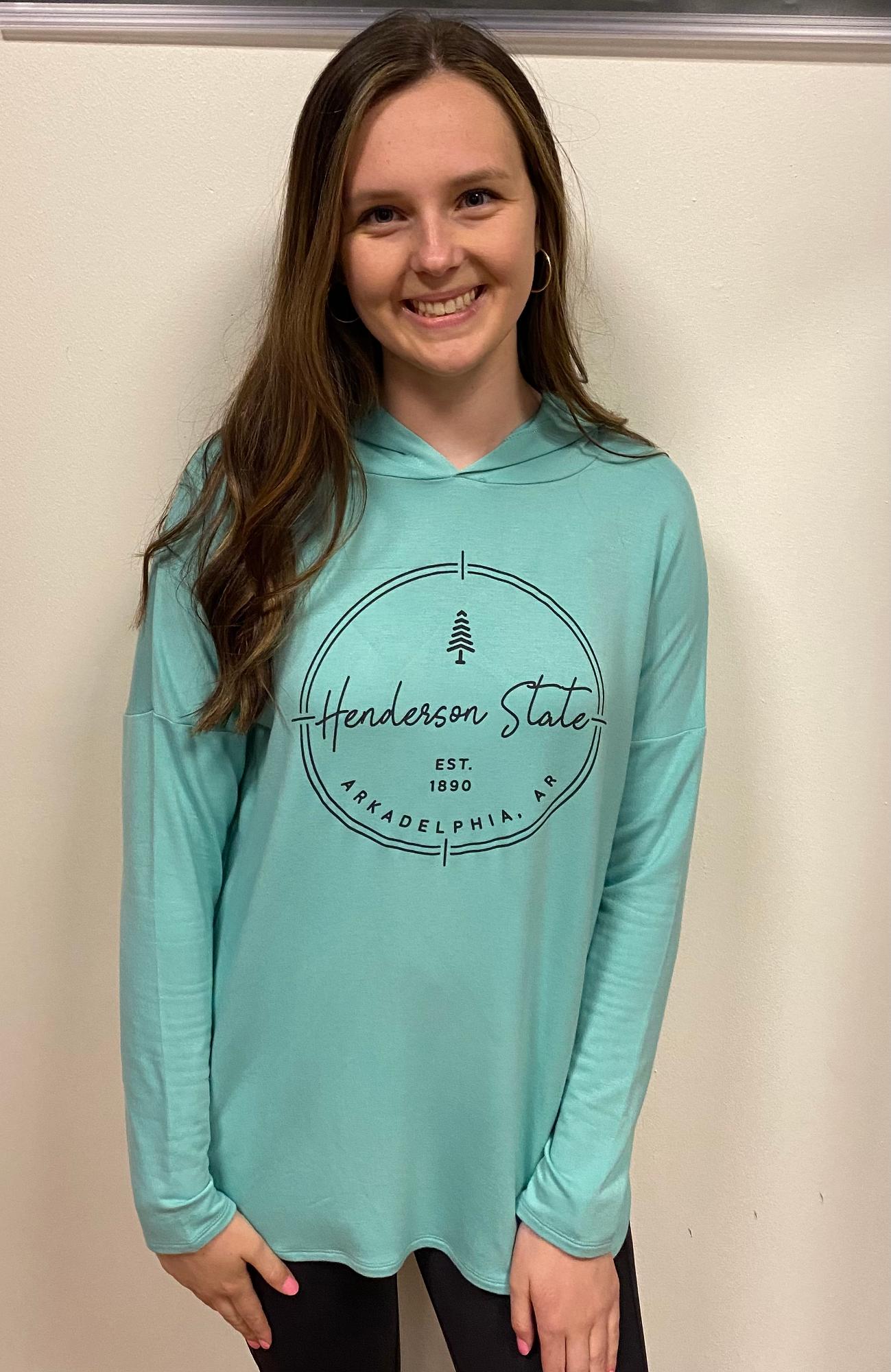 image of: Henderson State Hooded Long Sleeve Tee