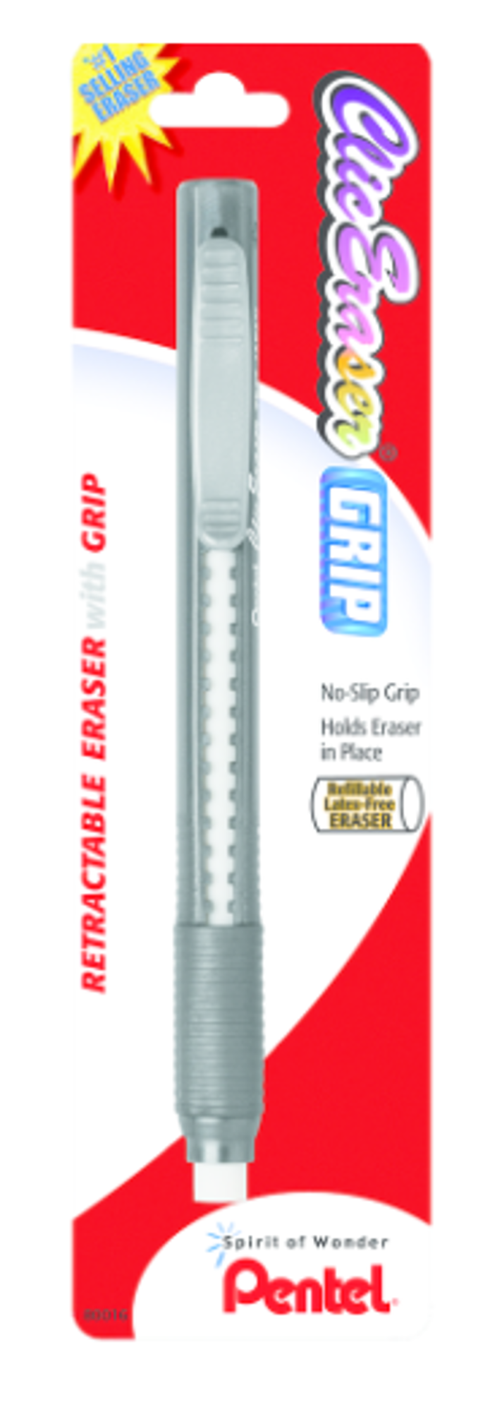 Product image 1 of 1 for Pentel Clic Retractable Eraser with Grip, Assorted Colors