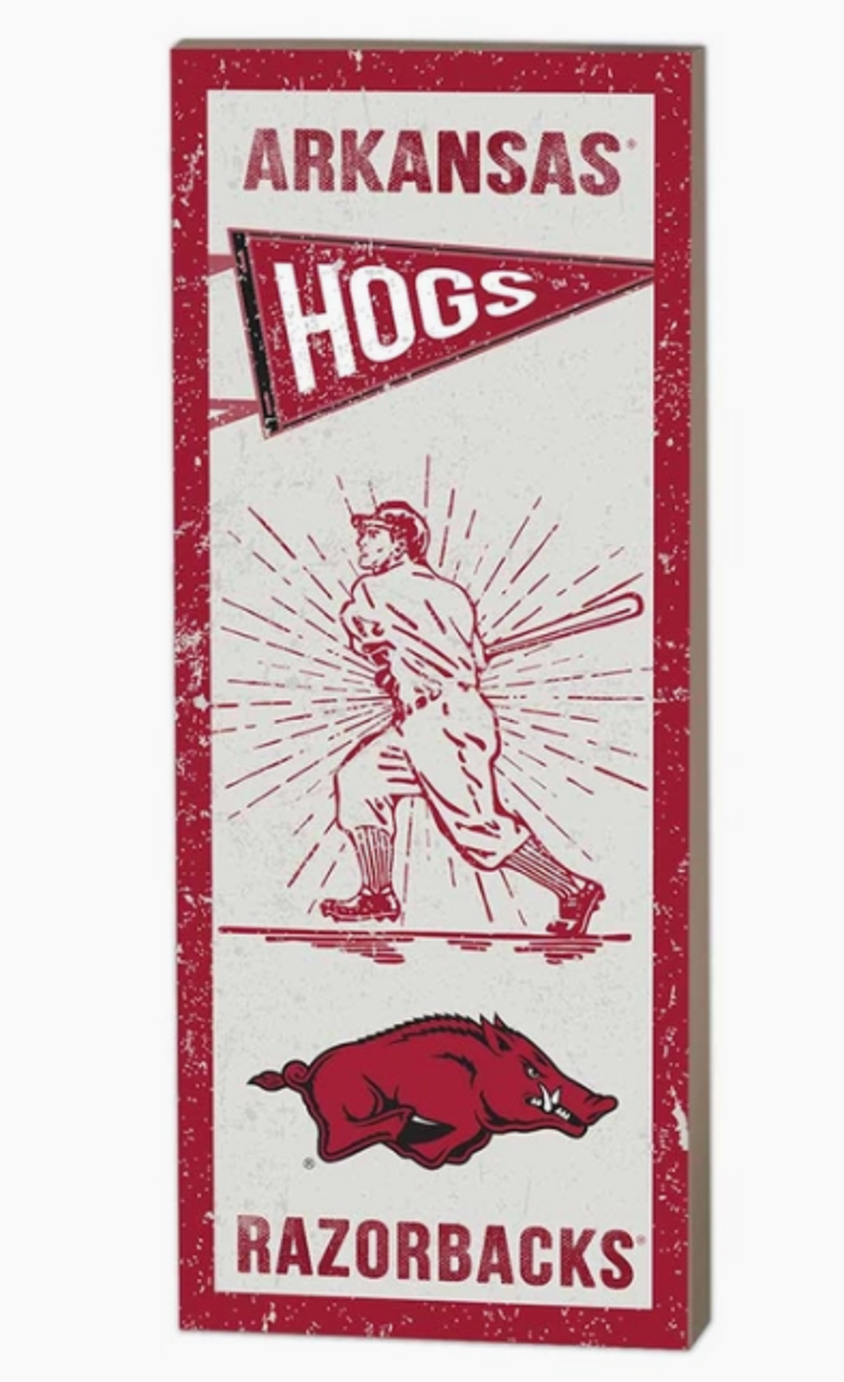 Product image 1 of 1 for Arkansas Razorbacks Vintage Baseball Wall Decor