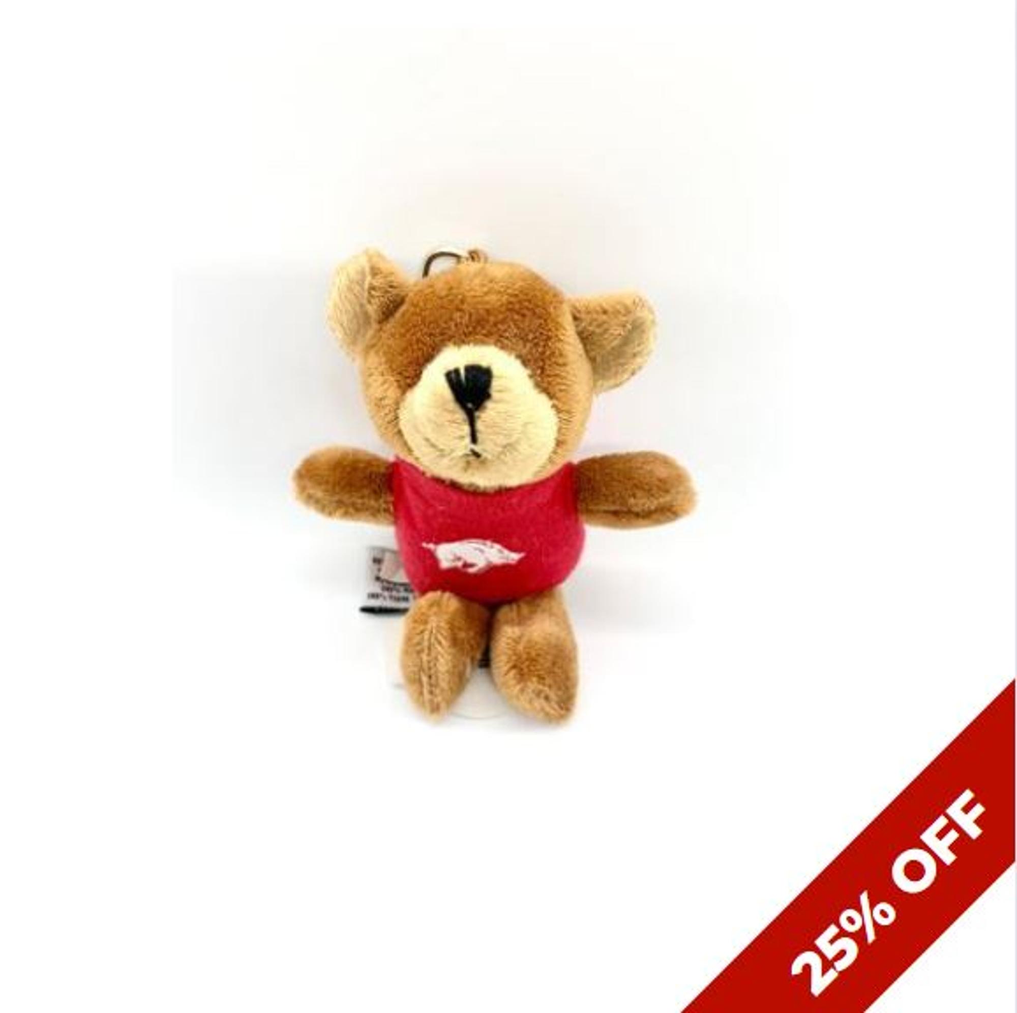 image of: Arkansas Razorbacks Mini Bear Plush Keychain