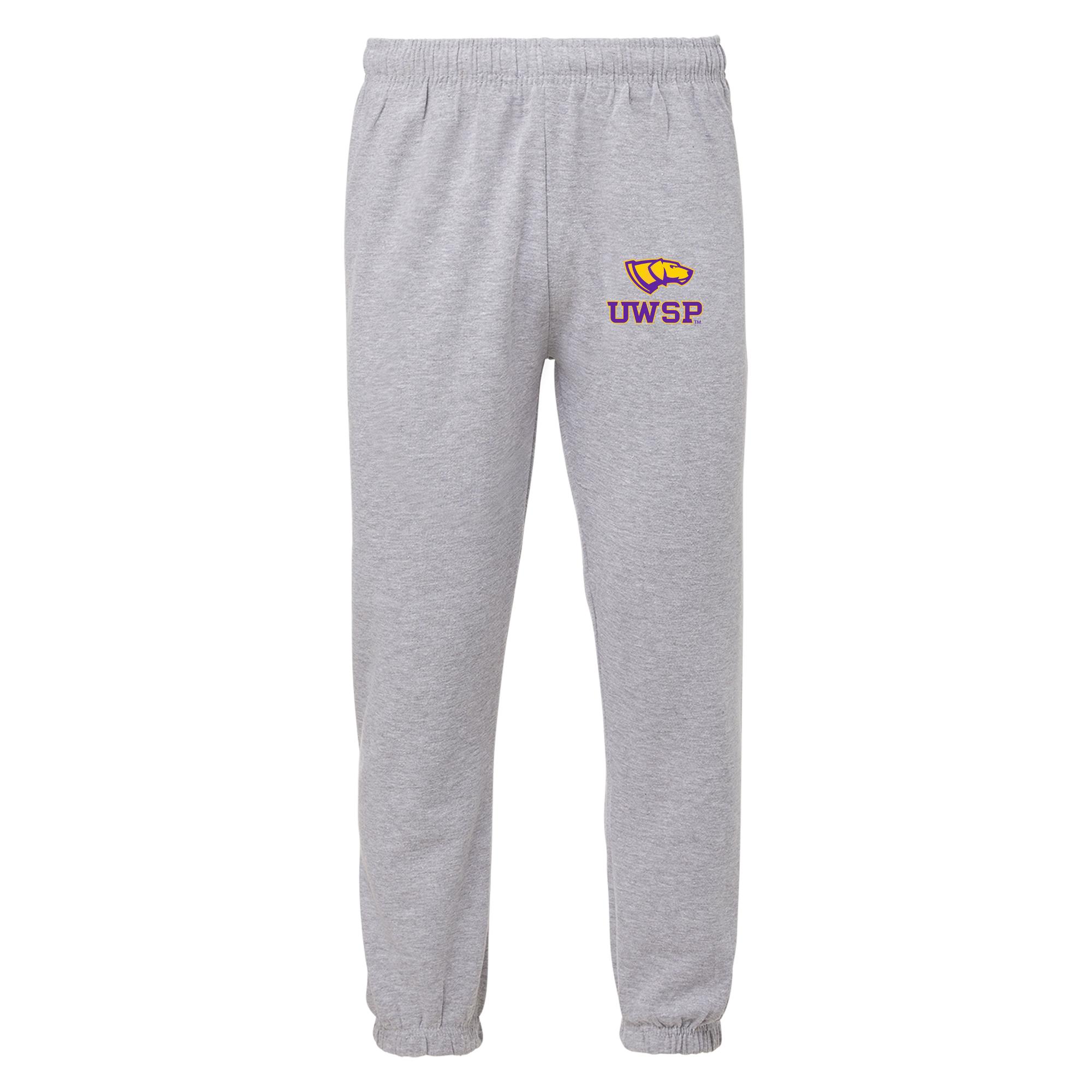 Product image 1 of 1 for UWSP Fundamental Fleece Sweatpants, UWSP Logo, Gray