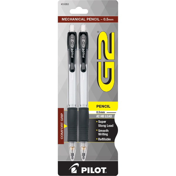 Pilot G2 .5mm Mechanical Pencil, 2 Pack, Black; $5.98