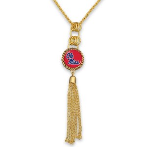 image of: Ole Miss Gold Tassel Necklace