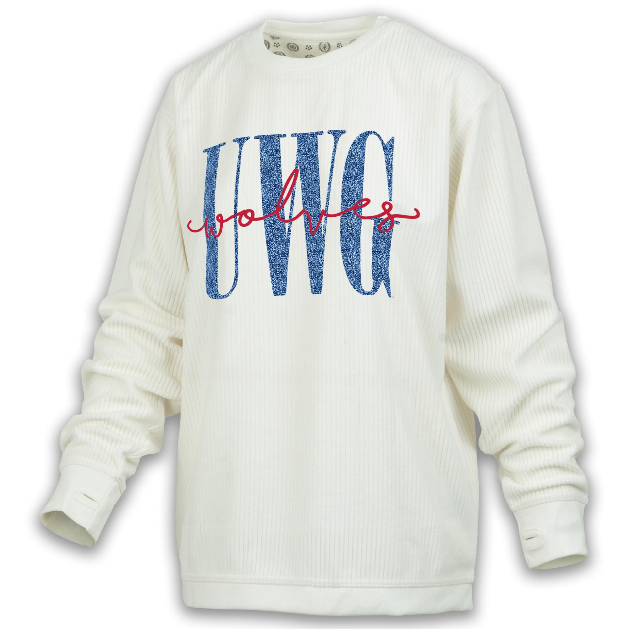 image of: UWG WOLVES TEXT "ZOE" RIBBED LS SHIRT