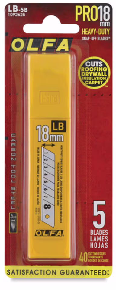 Product image 1 of 3 for Olfa Heavy-Duty Snap-Off Blade Pack - 18 mm, Pkg of 5