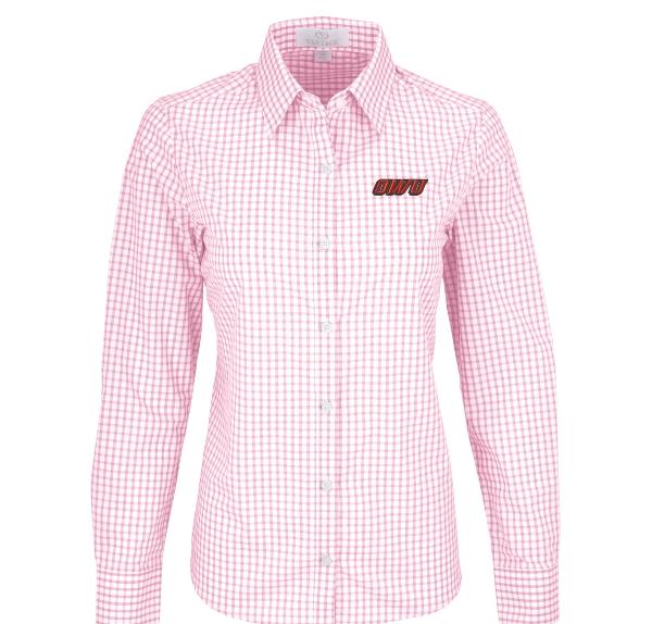 OWU Long Sleeve Button Down Gingham Check; $77.99