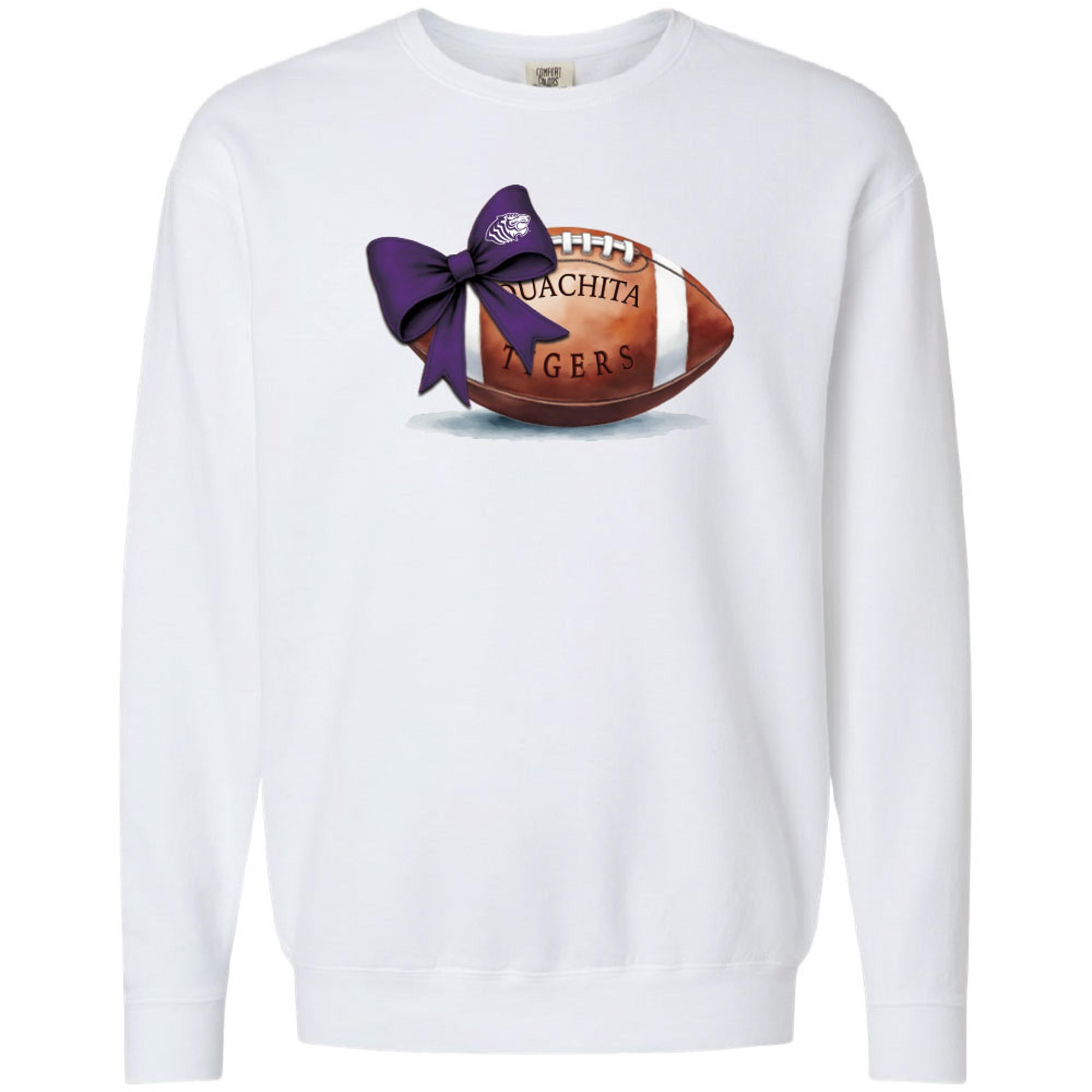 image of: Ouachita Tigers Bow Football Comfort Colors Lightweight Fleece Crew
