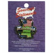 image of: State of Mississippi American Flag Lapel Pin
