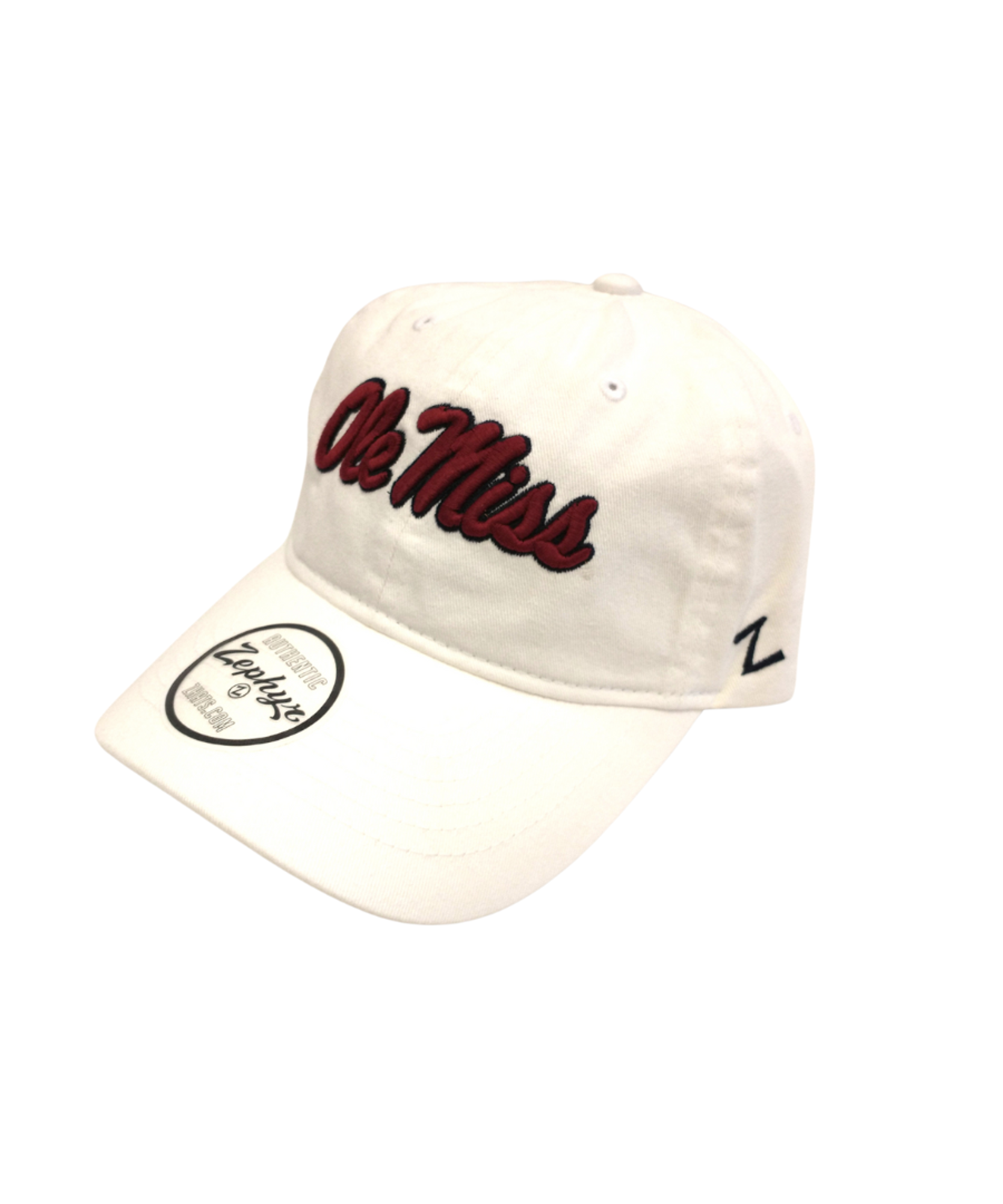 image of: Ole Miss Script Scholarship Adjustable Hat White