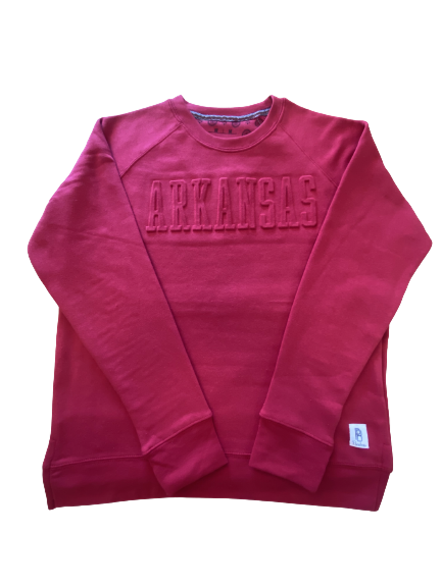 image of: Arkansas "Impact" Long Sleeve Crew-neck Oversized Hi-Lo Raglan Fleece