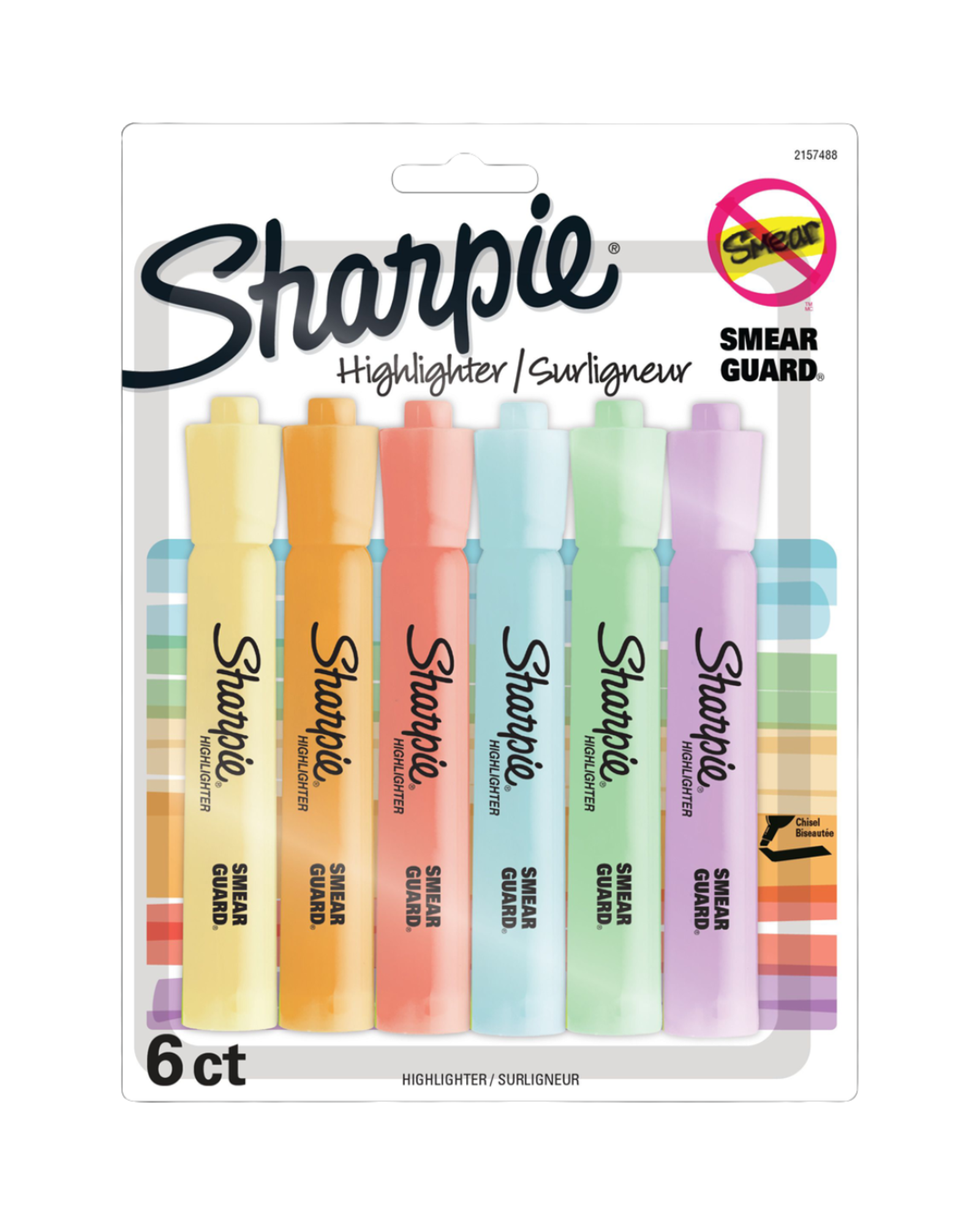 Product image 1 of 1 for Sharpie Highlighters, Tank Chisel, 6 Pack, Pastel