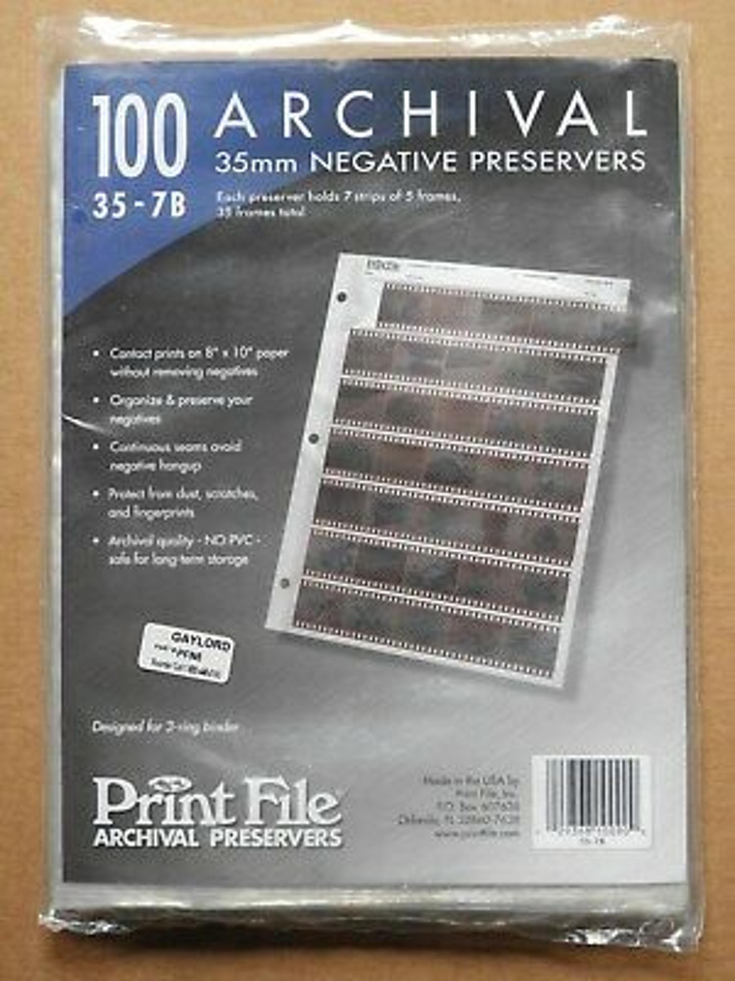 image of: 35mm NEGATIVE PRESERVERS
