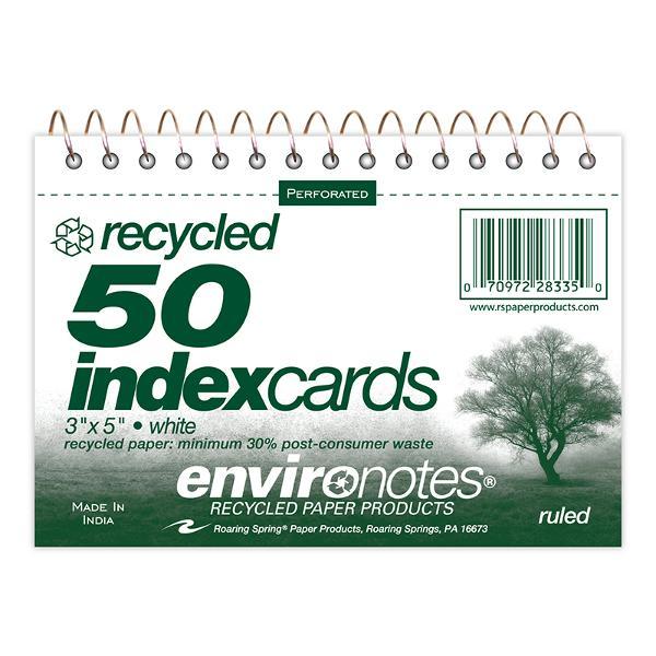 INDEX CARDS 5X3 WIREBOUND LINED; $3.99