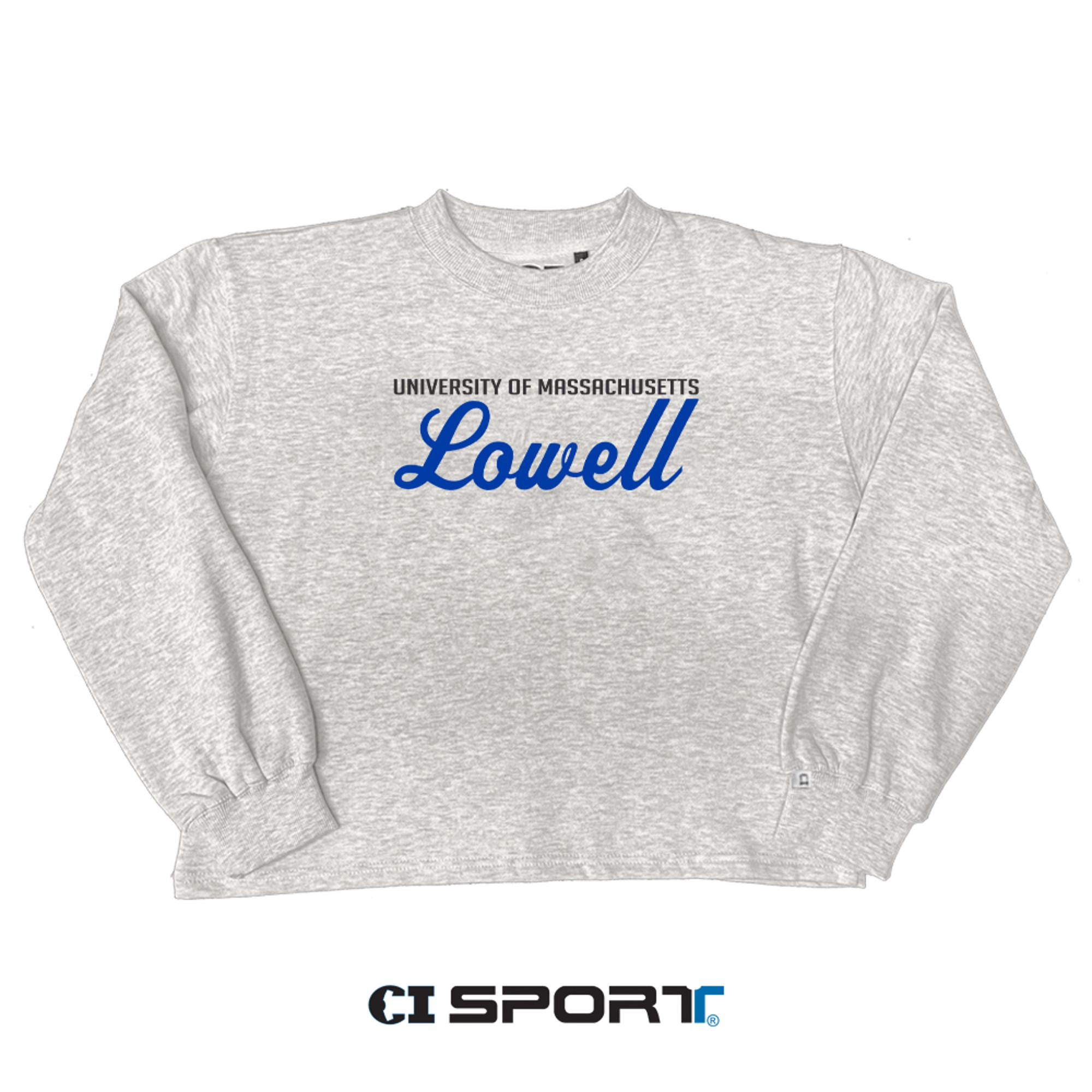 Product image 1 of 1 for University of Massachusetts LOWELL Embroidered Women's Crew, Ash