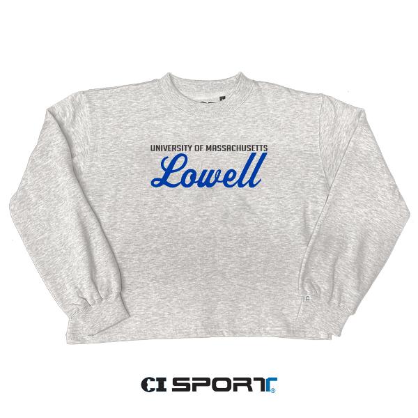 University of Massachusetts LOWELL Embroidered Women's Crew, Ash; $56.99