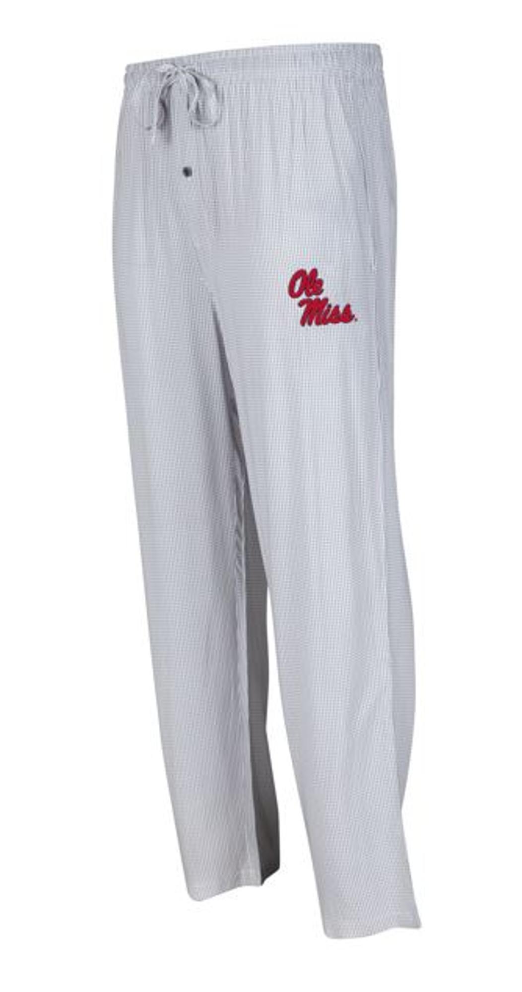 image of: Ole Miss Mens Woven Check Pants Grey/White