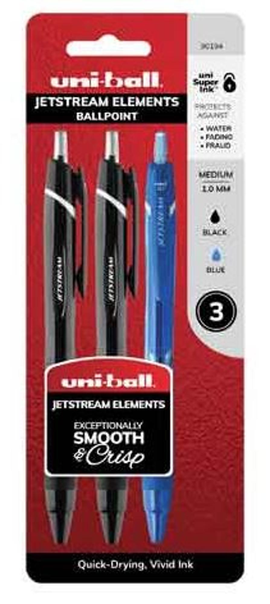 image of: Jetstream Elements Ballpoint Pens 1.0mm 3pk Assorted