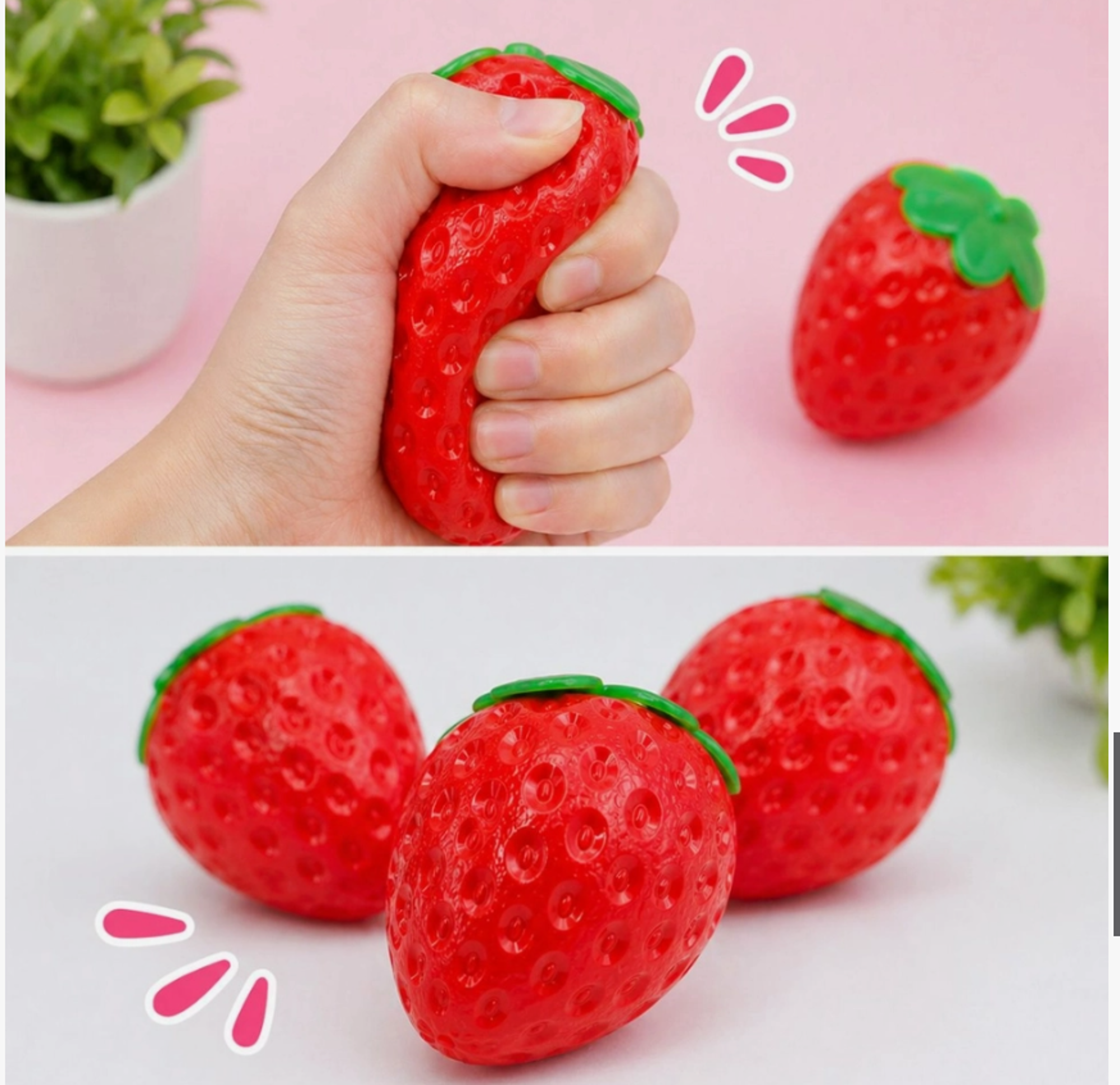 Product image 2 of 3 for Fidget Toy - Strawberry Squishy