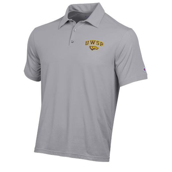 UWSP Pointers Champion Athletic Soft Touch Polo, Active Grey; $59.98
