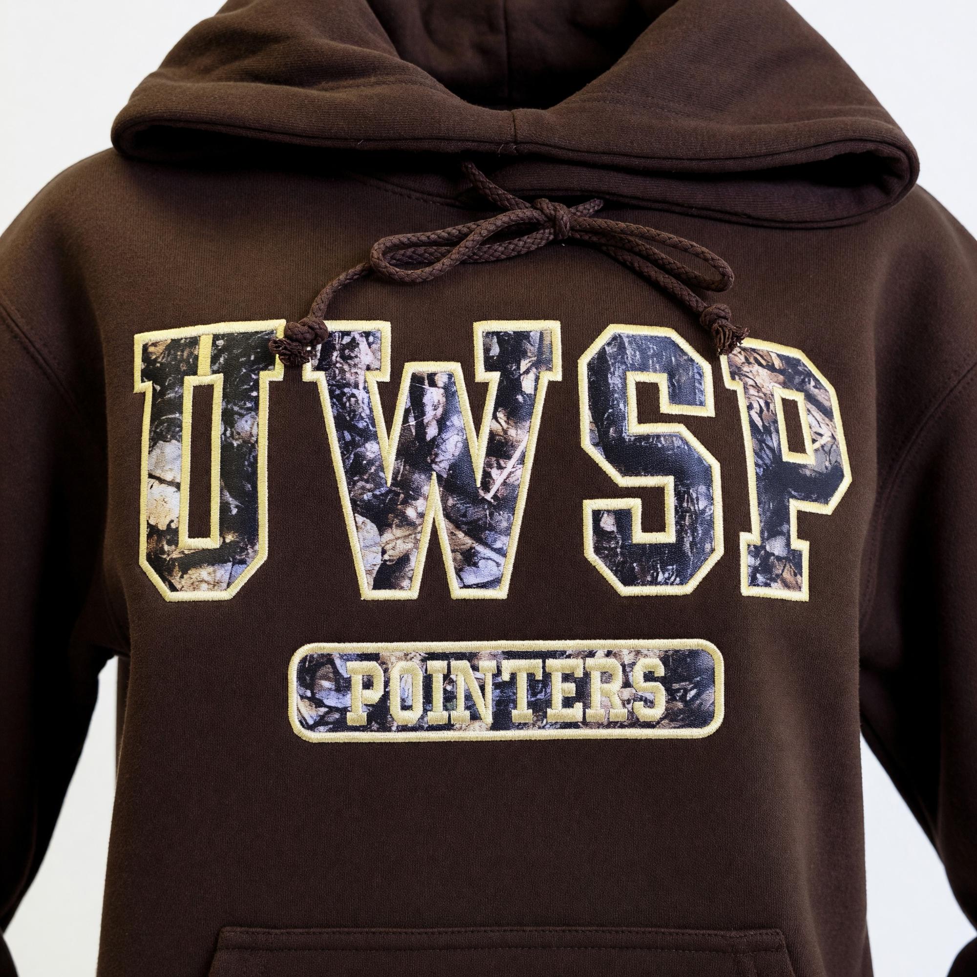 Product image 2 of 2 for UWSP Pointers Camo Pullover Hoodie Sweatshirt, Dark Chocolate