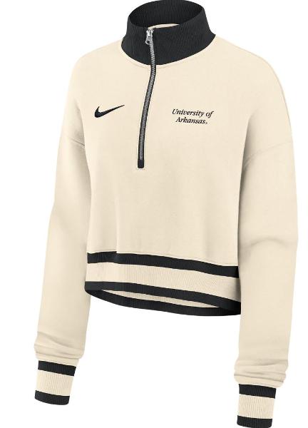 Arkansas Razorbacks Women's Nike Fleece Crop 1/4 Zip; $80.00