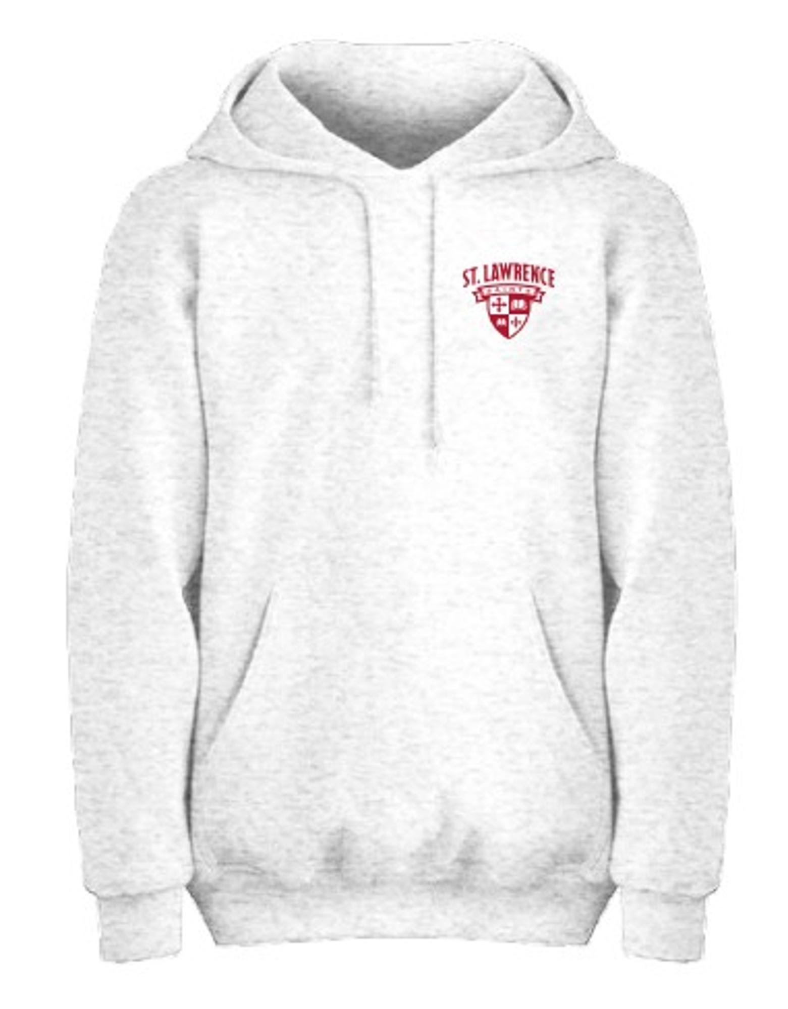 image of: Ash Gray Hood Sweatshirt With Left Chest Shield