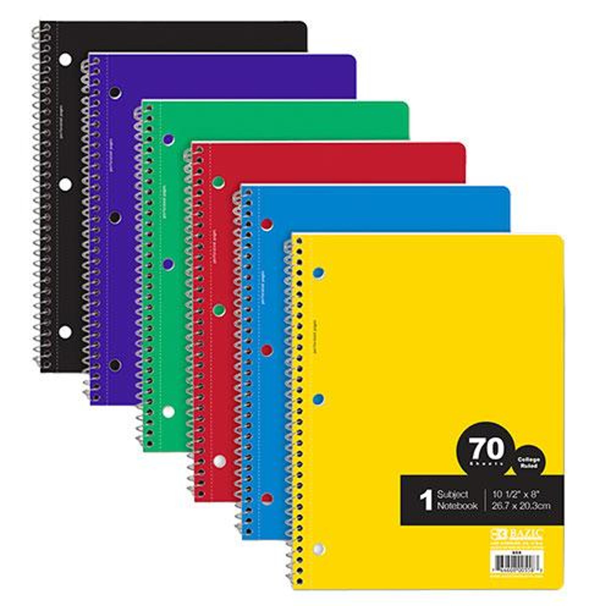 Product image 1 of 1 for BAZIC 1 Subject College Ruled Notebook - 70 sheets