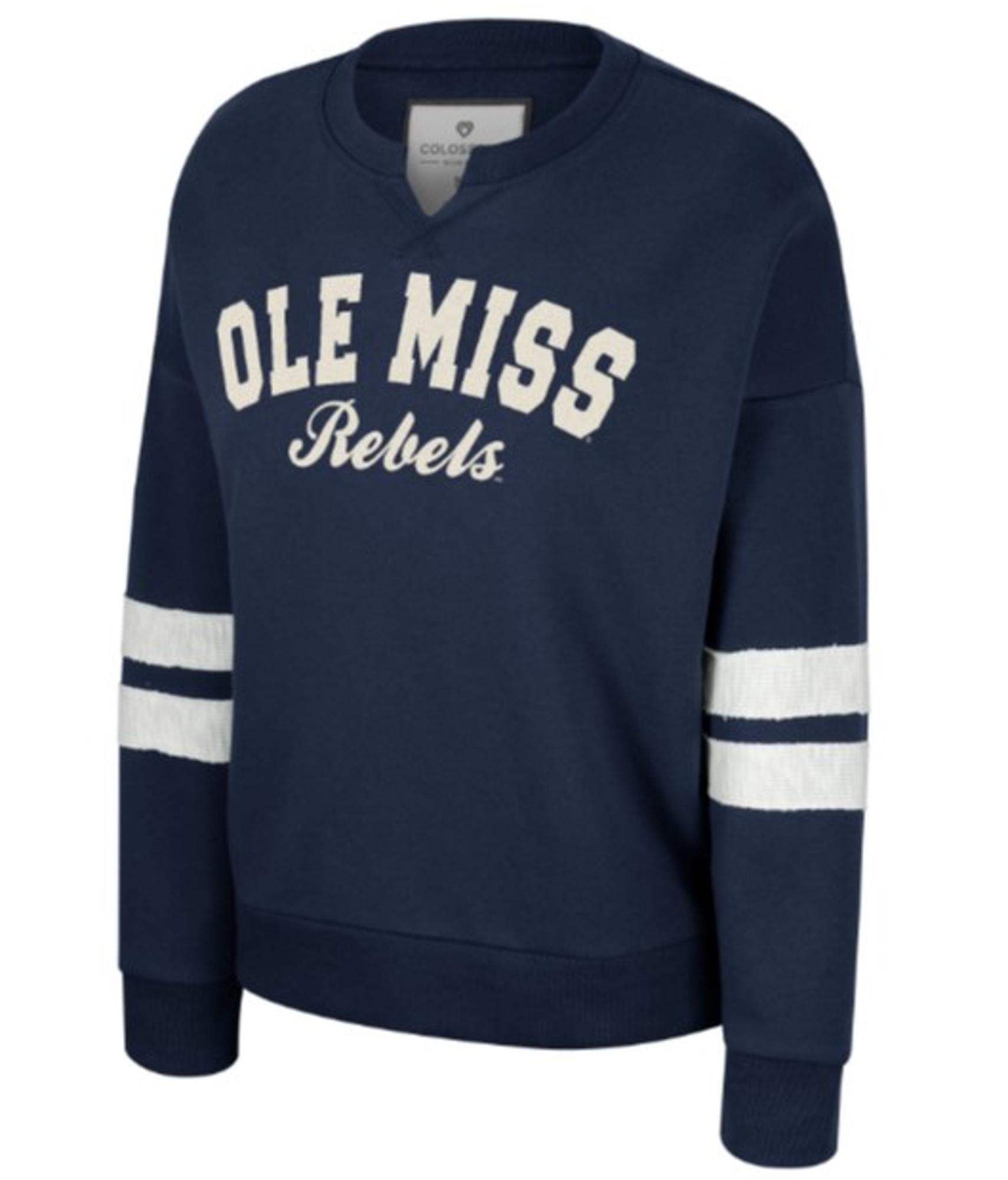 image of: Ole Miss Women's Perfect Date V-Notch Crew Navy M/L