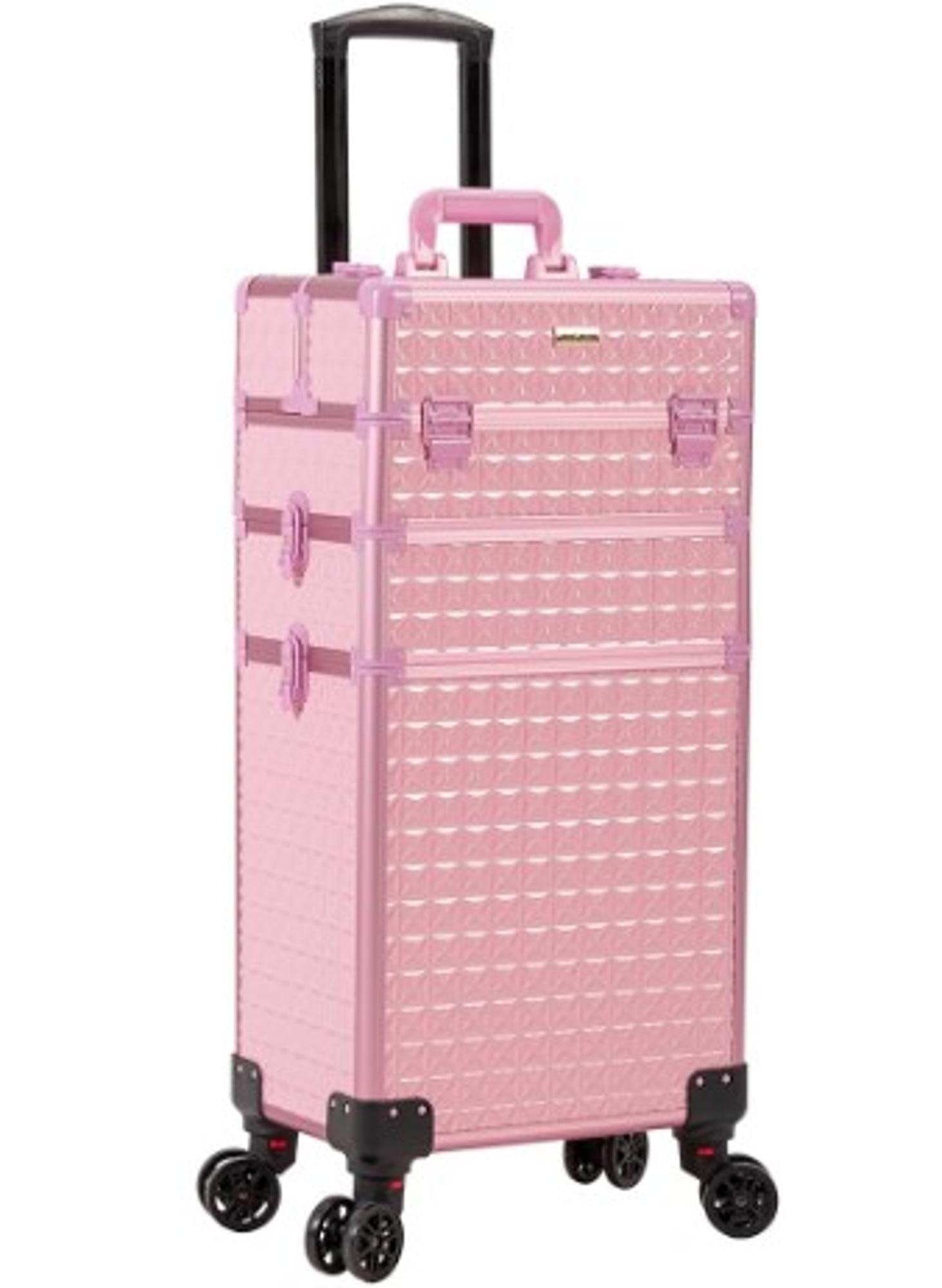 image of: Cosmetic/Hair Tool Rolling Trolley w/Detachable Compartments - SPARKLES