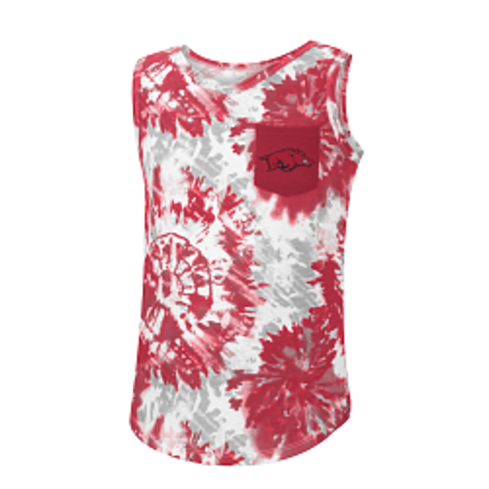 image of: Arkansas Razorbacks Girls Reappearing Ink Tank Top - Tie Dye