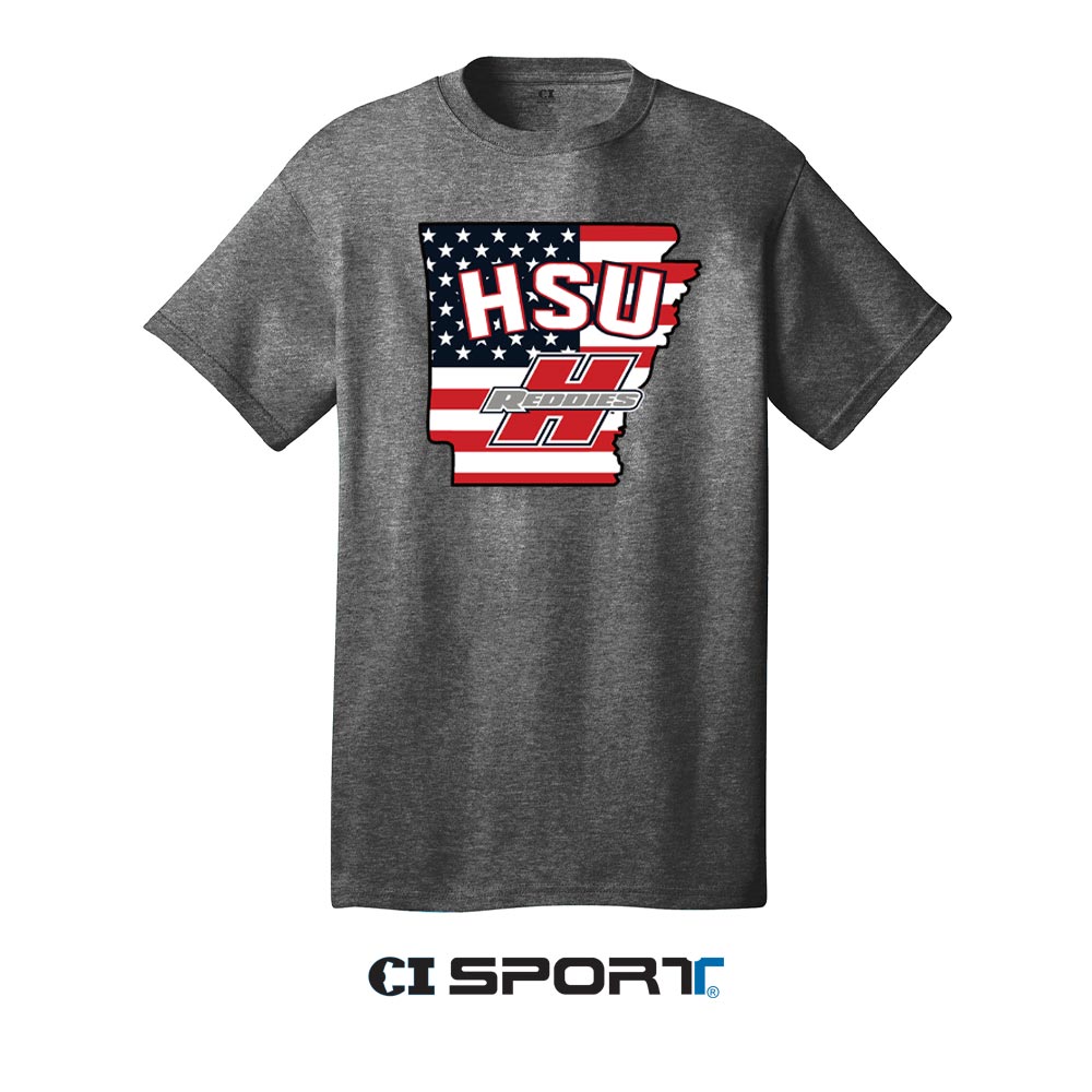 HSU Reddies Flag State Short Sleeve T-Shirt | Reddie Bookstore