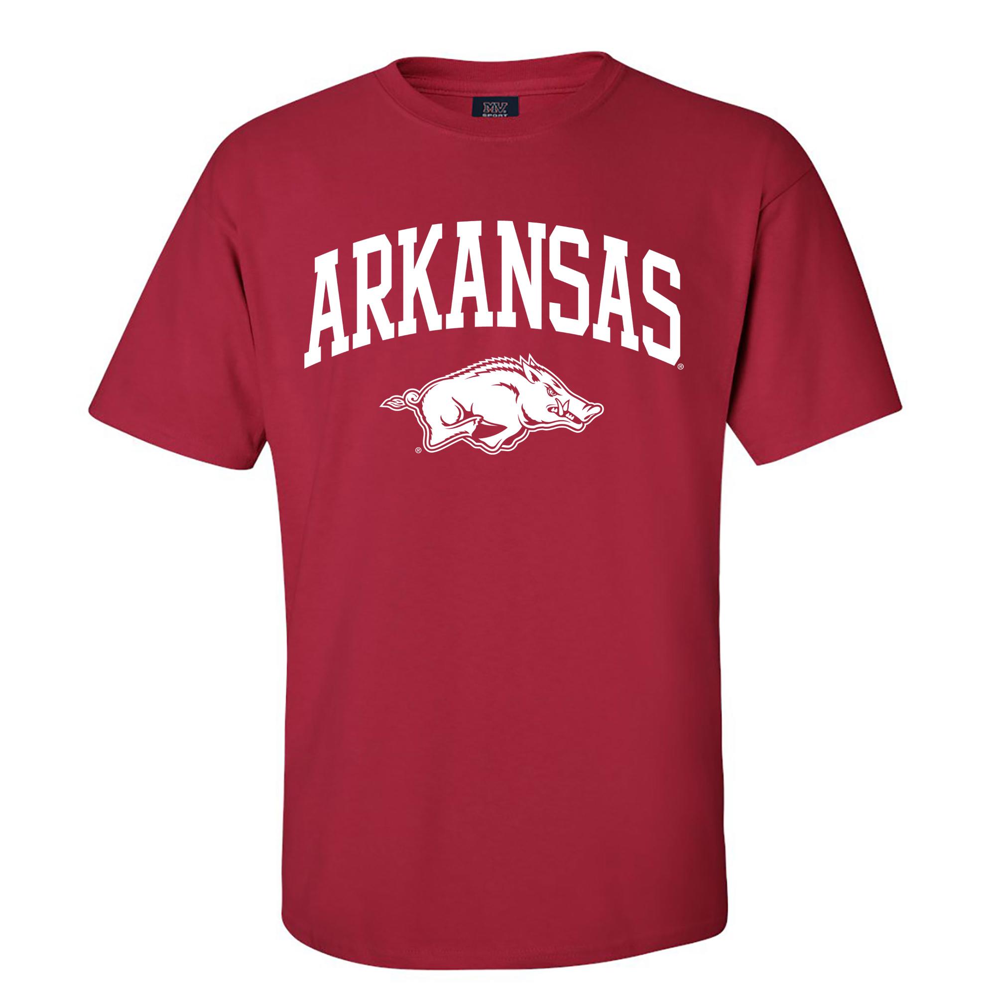 image of: Arkansas Razorbacks Arch Running Hog Short Sleeve Tee - Crimson