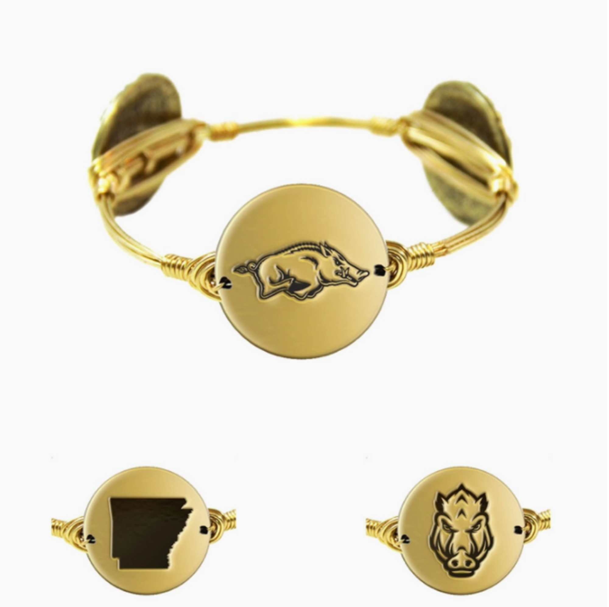 image of: Arkansas Razorbacks Emerson Street Gold Wire Bracelet