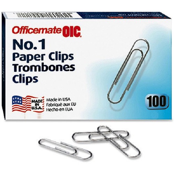 image of: Officemate Paper Clips Trombones Metal