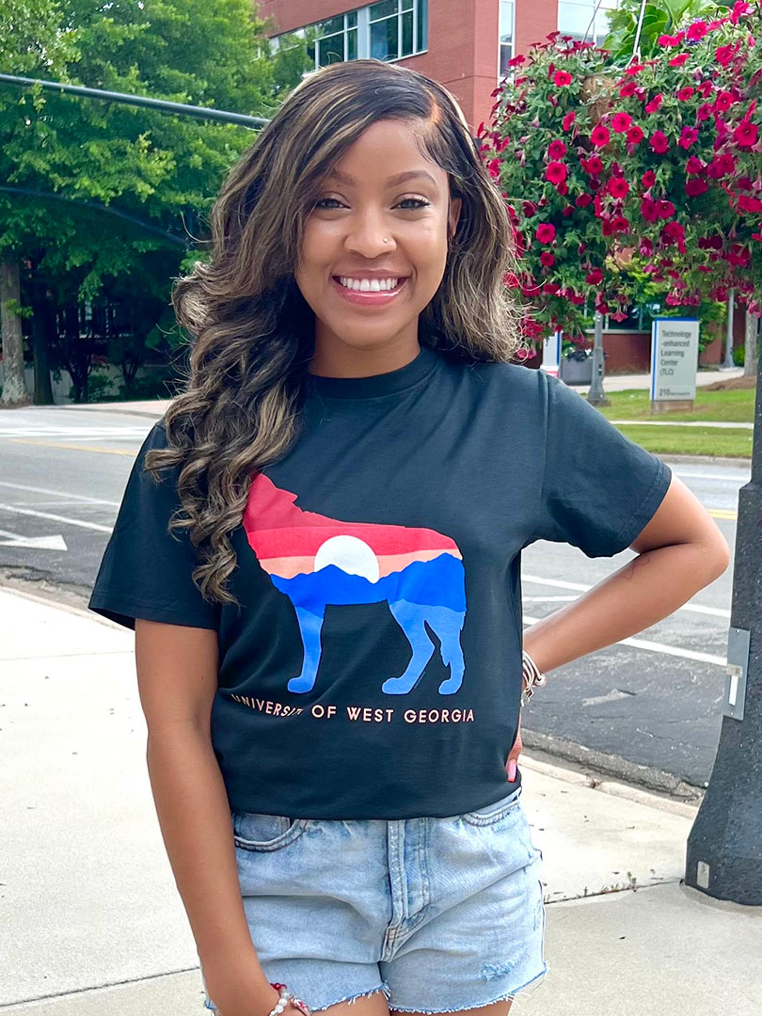 image of: UNIV. WEST GA MTN WOLF GRAPHIC TEE