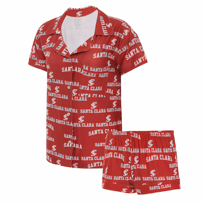 image of: Santa Clara Broncos Women's Flagship Short Sleeve Tee & Short Set, Red