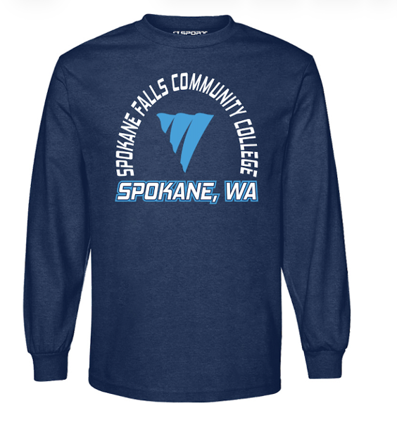 SFCC LS TEE EIDER FALLS NAVY; $22.99