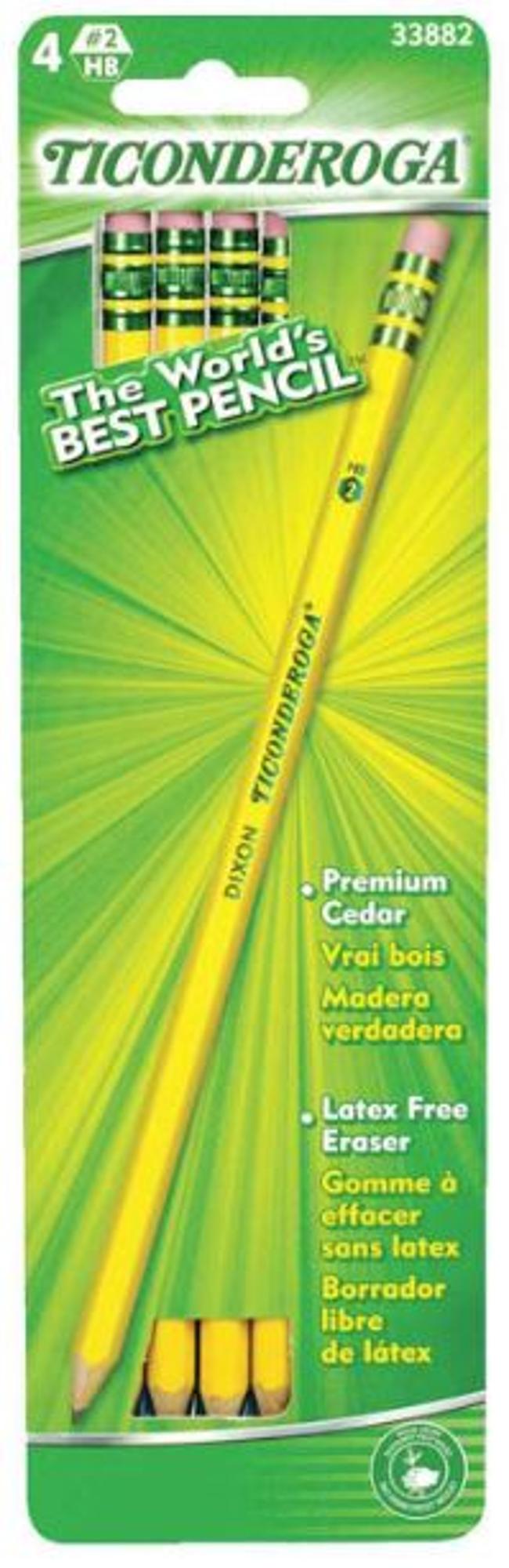 image of: Ticonderoga Pre-Sharpened No. 2 HB Pencils 4pc
