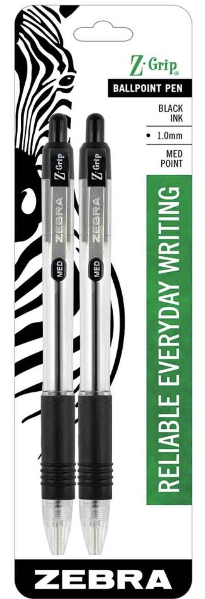 image of: Z-Grip Retractable Ballpens 1.0mm 2pk