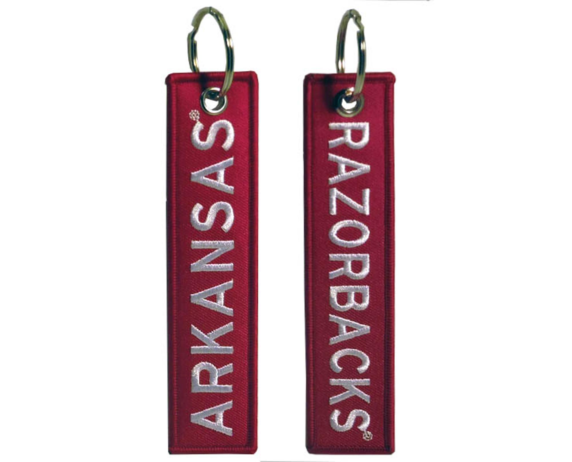 image of: Arkansas Razorbacks Keychain Fabric Ribbon