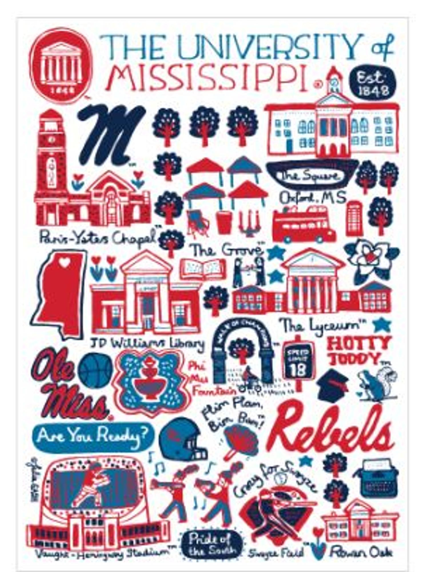 image of: Julia Gash University of Mississippi Postcard