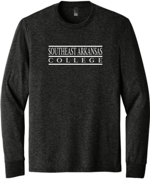 Southeast Arkansas College Bar Tri-Blend Long Sleeve Tee, Black Frost; $29.98