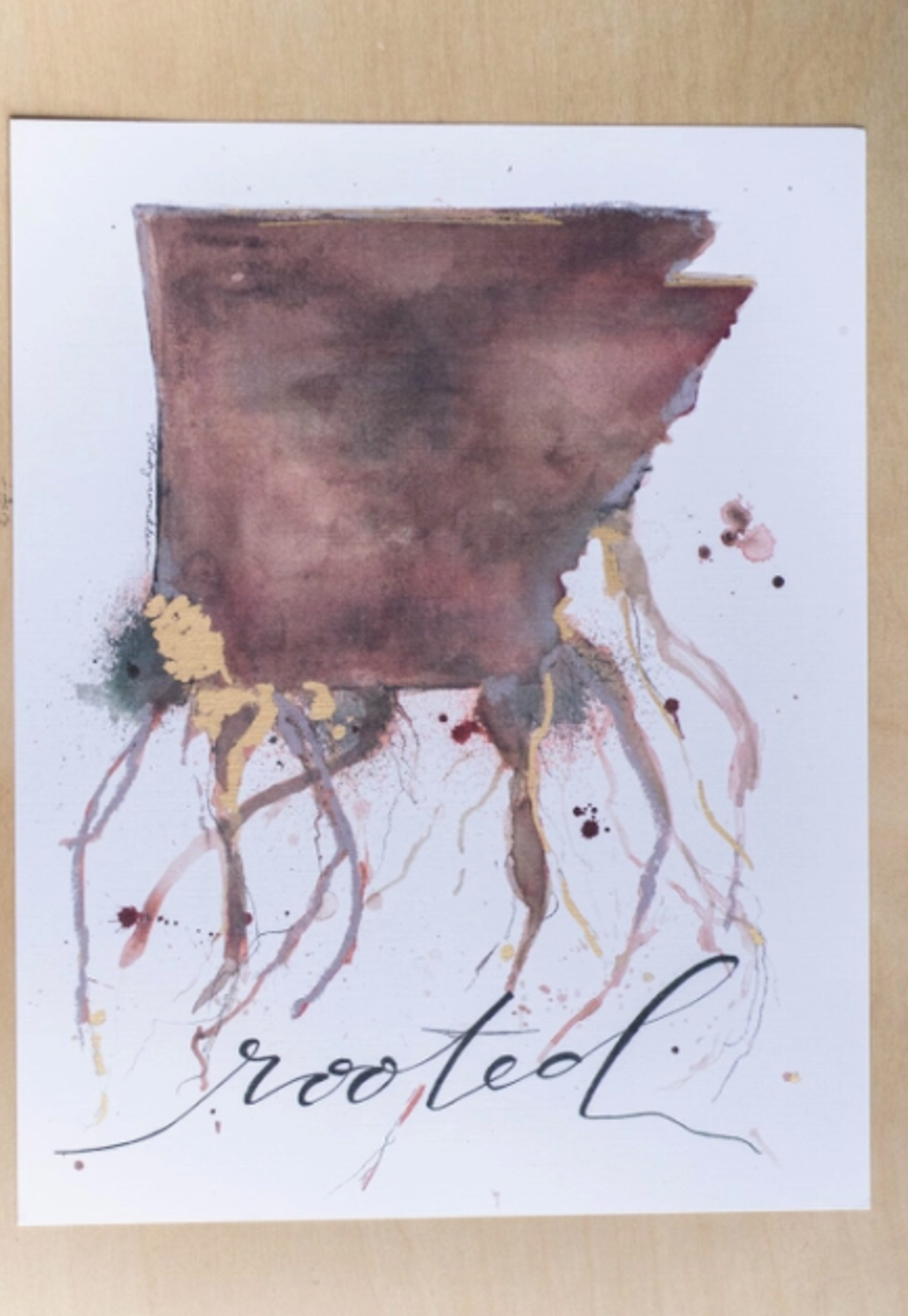 image of: Arkansas Rooted Here Print- 11" x 14"