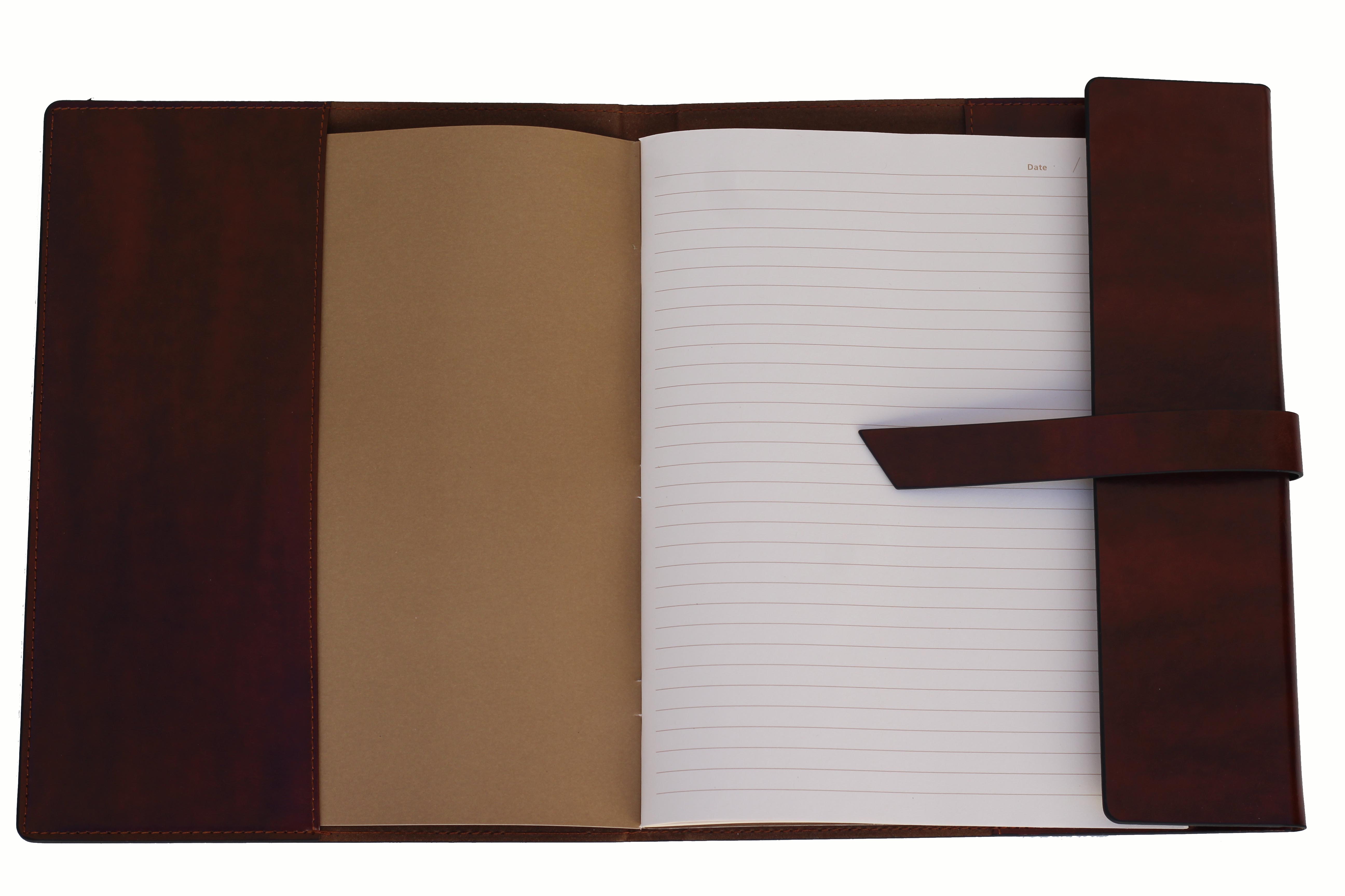 image of: Spirit Embossed Portfolio and Pen Set Brown