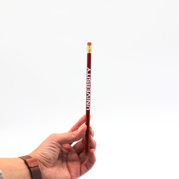 A/W #2 PENCIL SUU IMPRINT WHITE/RED IMPRINT; $0.49