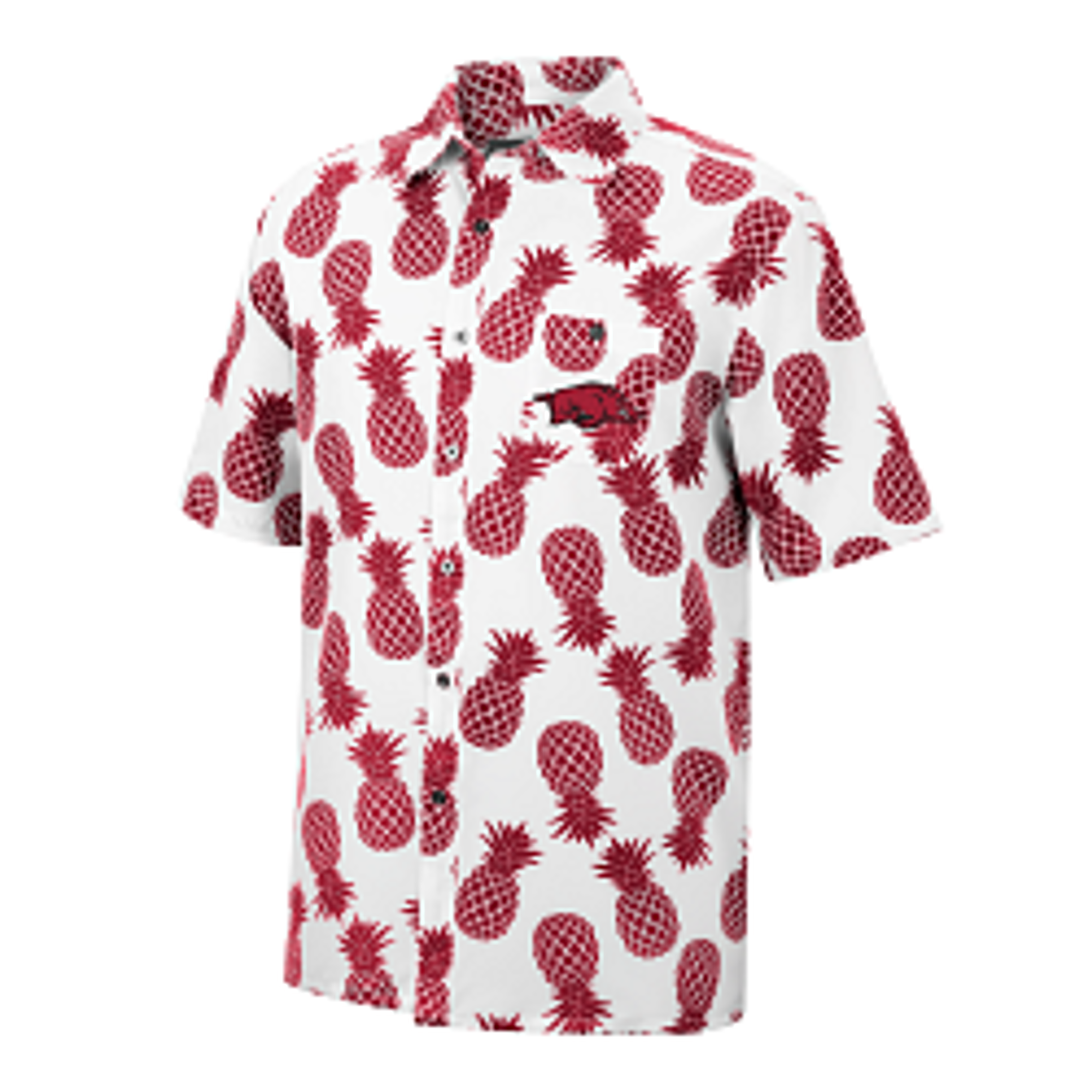 image of: Arkansas Razorbacks Men's Pineapple Camp Shirt - Cardinal