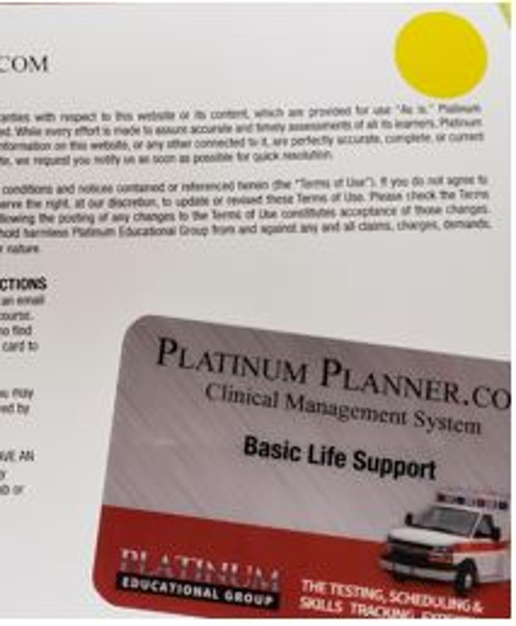Cover image for Platinum Basic Life Support Card for EMT 105/111 #2...22002